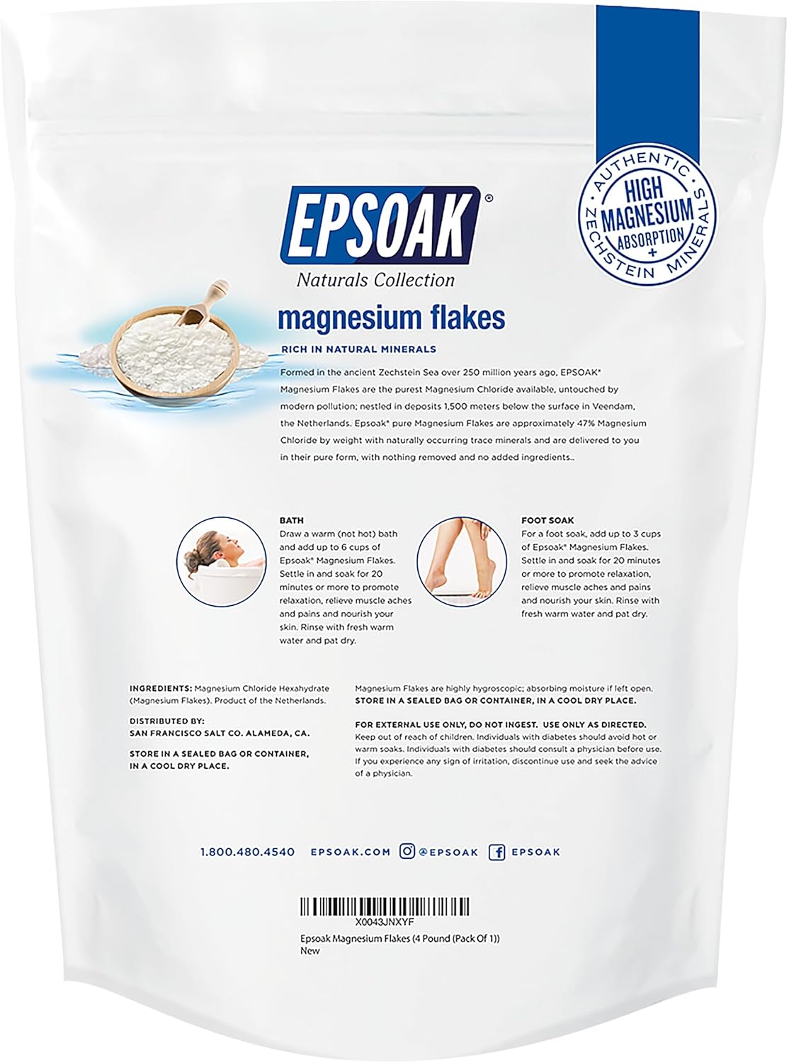 Epsoak Naturals Collection Magnesium Chloride Flakes