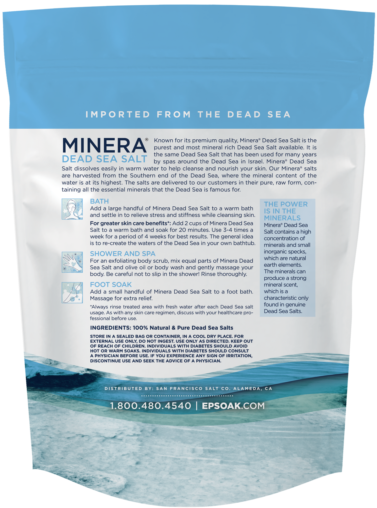 Minera Dead Sea Salt back of bag