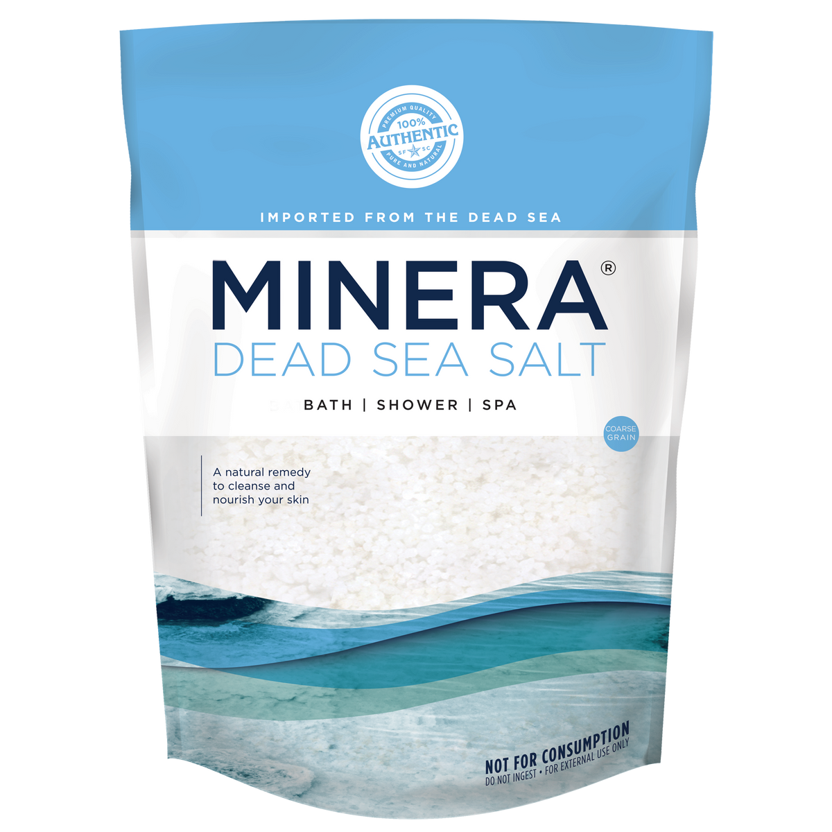 Minera Dead Sea Salt Coarse Grain front of bag